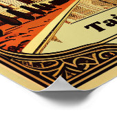 Taj Mahal Vintag Square Poster (Ecke)