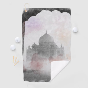 Taj Mahal Vintage-Postkarten-Golfhandtuch – Indien Golfhandtuch