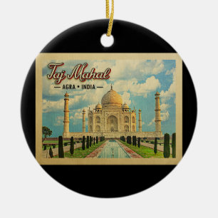 Taj Mahal Vintage Reise Indien Keramik Ornament