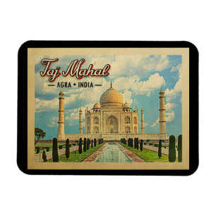 Taj Mahal Vintage Reisen Indien Magnet