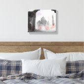 Taj Mahal Vintage Travel Canvas Print - Retro Art Leinwanddruck (Insitu (Schlafzimmer))