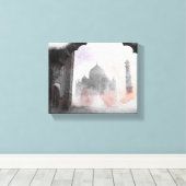 Taj Mahal Vintage Travel Canvas Print - Retro Art Leinwanddruck (Insitu (Holzboden))