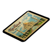 Taj Mahal Vintage Travel Indien Magnet (Linke Seite)