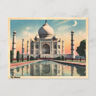 Taj Mahal Vintage Travel Postkarte