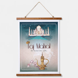 Taj Mahal Wandteppich Mit Holzrahmen