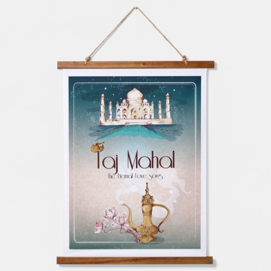 Taj Mahal Wandteppich Mit Holzrahmen (Vorderseite)