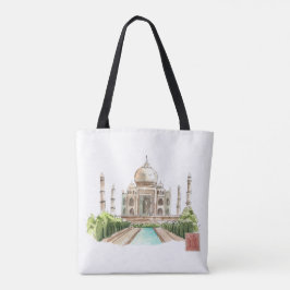 Taj Mahal Watercolor Art Printing Ikonische indisc Tasche