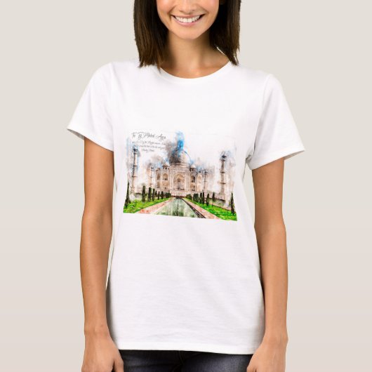 Taj Mahal Watercolor T-Shirt (Vorderseite)