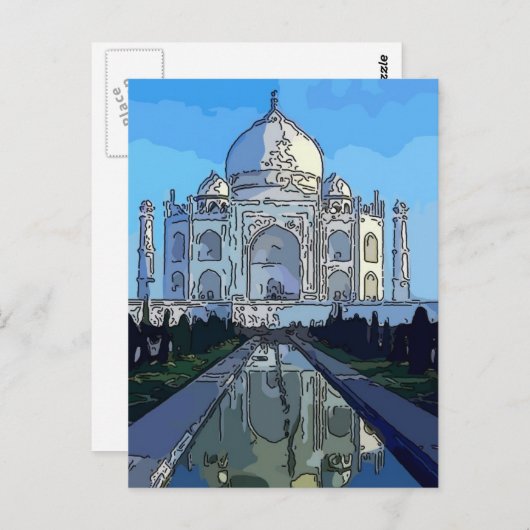 Taj Mahl Postkarte (Vorne/Hinten)