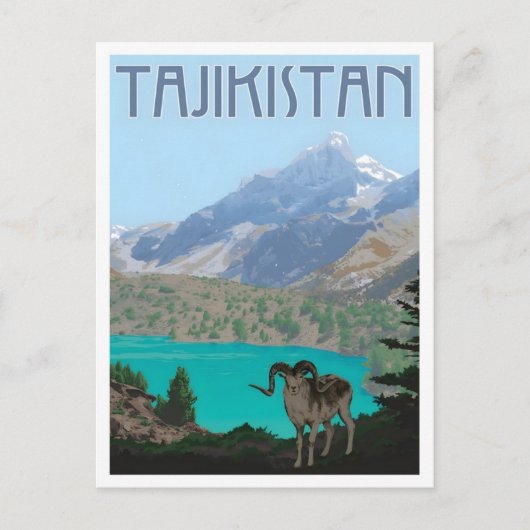 Tajikistan Vintage Travel Postkarte (Vorderseite)