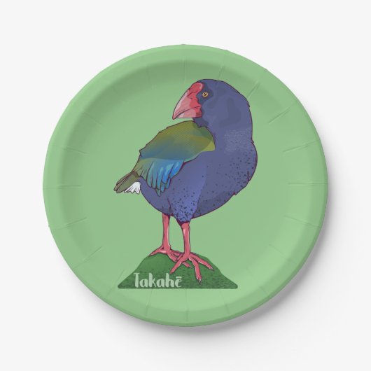 Takahe NZ-Vogel Pappteller (Vorderseite)