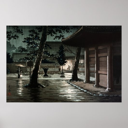 Takanawa Sengakuji Temple von Tsuchiya Koitsu Poster (Vorne)