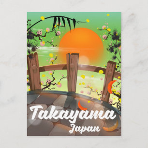 Takayama Japanischer Blütenposter. Postkarte