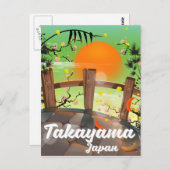 Takayama japanisches Blütenposter. Postkarte (Vorne/Hinten)