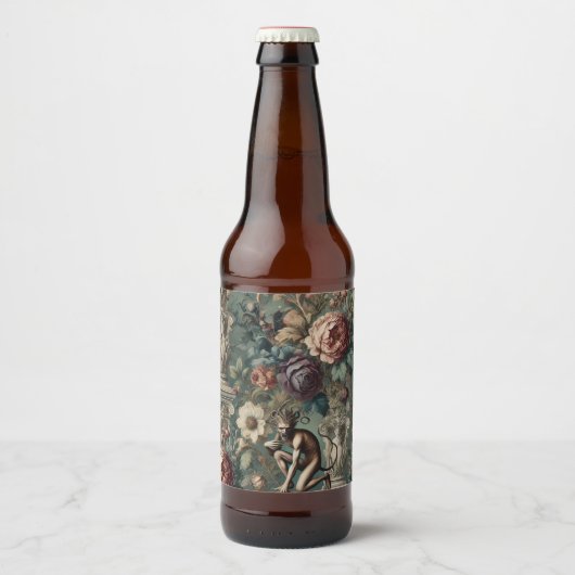 Take a Bow – Gothic Floral Design Bierflaschenetikett (Vorderseite)