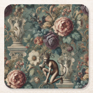 Take a Bow – Gothic Floral Design Rechteckiger Pappuntersetzer