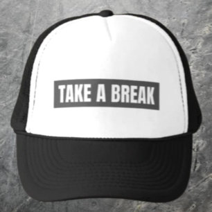 Take A Break Grauer Block Trucker Hut Truckerkappe