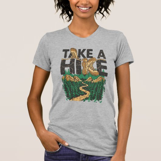 Take a Hike – Funny Hiking Quote with Boot T-Shirt (Vorderseite)