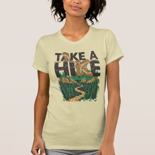 Take a Hike – Funny Hiking Quote with Boot T-Shirt (Vorderseite)