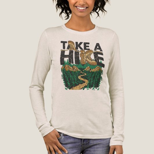 Take a Hike – Funny Hiking Quote with Boot Tri-Blend Shirt (Vorderseite)