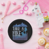 Take a Hike I love Hiking camping Pappteller (Party)