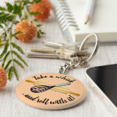 "Take a whisk" Whisk und rollendes Button Bäcker's Schlüsselanhänger (Seite)