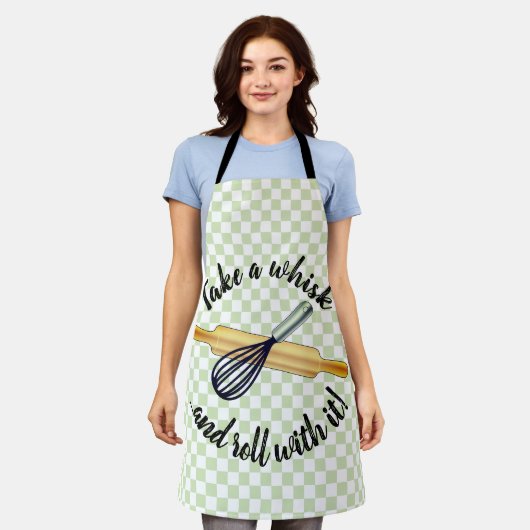 "Take a whisk" Whisk und rollendes Button Bäcker's Schürze (Getragen)