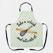 "Take a whisk" Whisk und rollendes Button Bäcker's Schürze (Vorderseite)