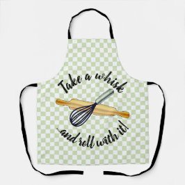 "Take a whisk" Whisk und rollendes Button Bäcker's Schürze