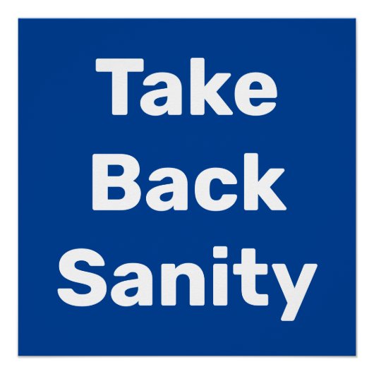 Take Back Sanity Poster (Vorderseite)