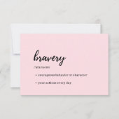 "Take Care Card" - Definition von "Tapferkeit" Einladung (Vorderseite)