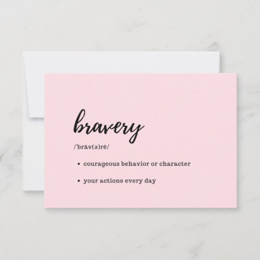 "Take Care Card" - Definition von "Tapferkeit" Einladung (Vorderseite)