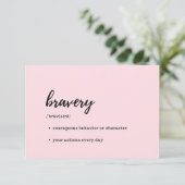"Take Care Card" - Definition von "Tapferkeit" Einladung (Stehend Vorderseite)
