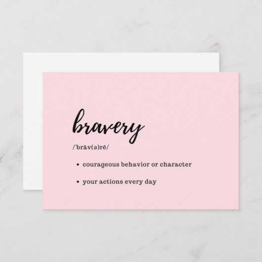 "Take Care Card" - Definition von "Tapferkeit" Einladung (Vorne/Hinten)
