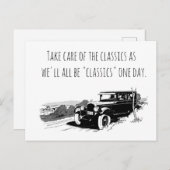 Take Care of Classic Cars Feiertagspostkarte (Vorne/Hinten)