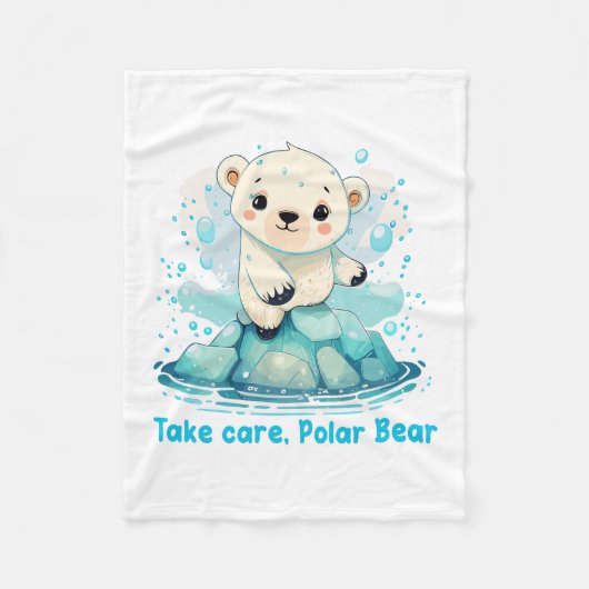 Take care, Polar Bear Fleecedecke (Vorderseite)