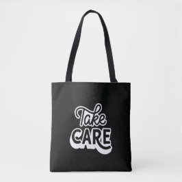 Take Care-Tragetasche | Minimalistische schwarze Ä Tasche