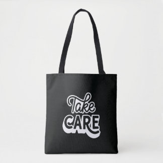 Take Care-Tragetasche | Minimalistische schwarze Ä Tasche