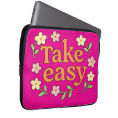 Take Easy: Positive Retro Floral Illustration Laptopschutzhülle (Vorne Rechts)