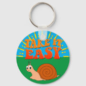 Take It Easy Cute Cartoon Snail Sunburst Schlüsselanhänger (Vorderseite)