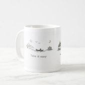 Take It Easy / Escape & Unwind – Minimalist Nature Kaffeetasse (Vorderseite Links)