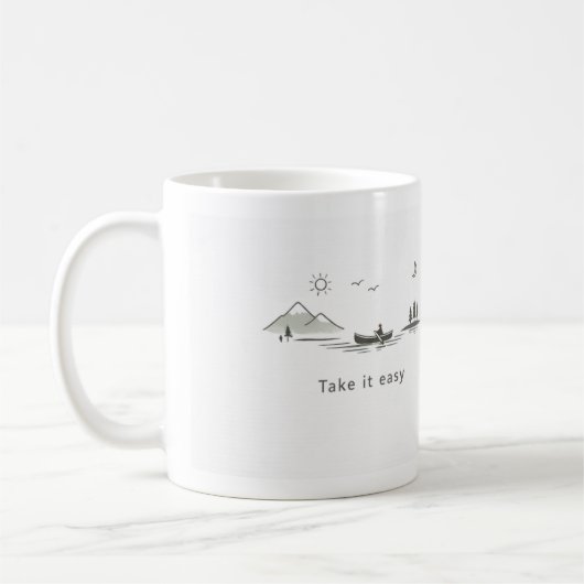 Take It Easy / Escape & Unwind – Minimalist Nature Kaffeetasse (Links)