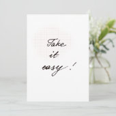 Take it easy minimal handwritten card karte (Stehend Vorderseite)
