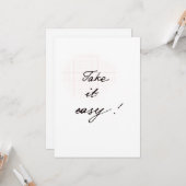 Take it easy minimal handwritten card karte (Vorderseite/Rückseite Beispiel)