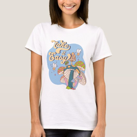 Take It Easy – Retro Psychedelic Mushroom T-Shirt (Vorderseite)