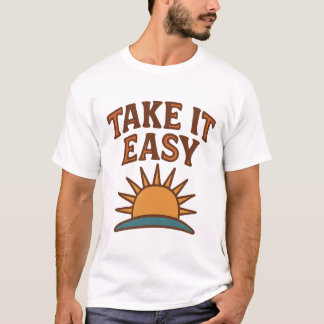 Take It Easy Retro Sun T-Shirt Design