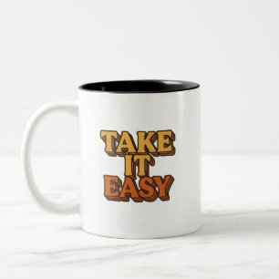 Take It Easy – Retro Vintage Design Zweifarbige Tasse