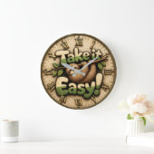 Take It Easy Sloth Funny Große Wanduhr (Zuhause)