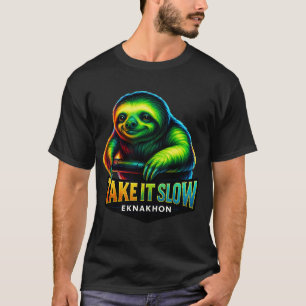 Take It Slow – Neon Faultier Chill Tee von EKNAKHO