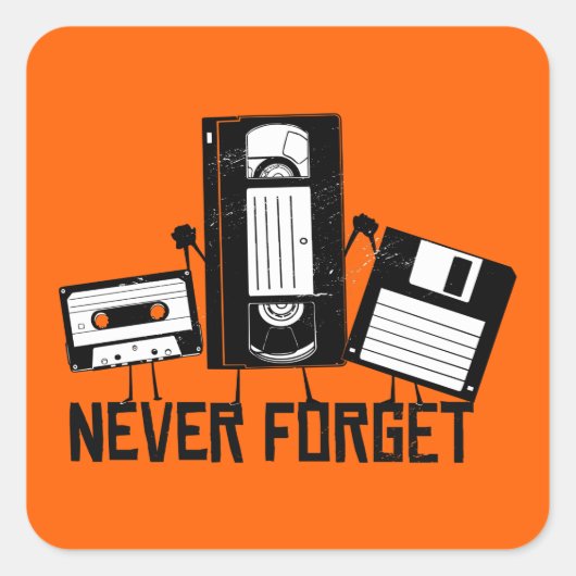 Take Me Back To The Nineties - NEVER FORGET Quadratischer Aufkleber (Vorderseite)